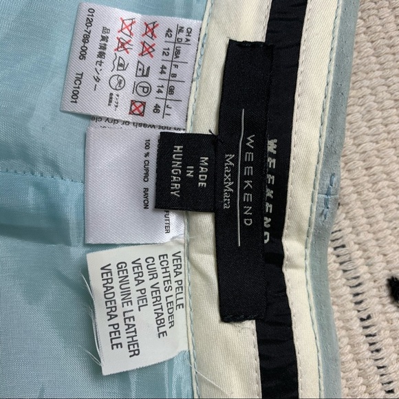 MaxMara Weekend Mint Green Suede Crop Pant - Picture 4 of 9